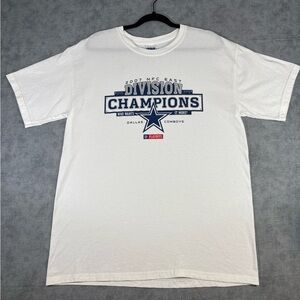 Dallas Cowboys 2007 NFC East Champions T-Shirt Mens L Gildan White NFL